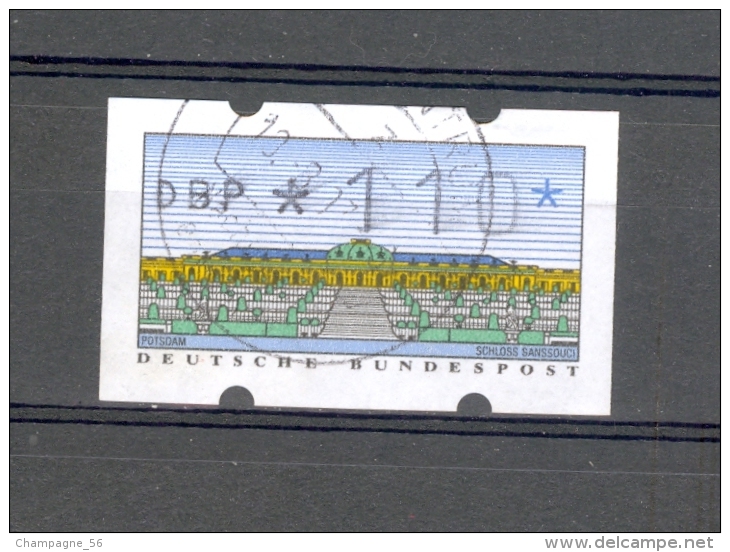 1996   N° 2 A  DBP * 1 1 0 * DISTRIBUTEURS  PHOSPHORESCENT OBLITÉRÉ YVERT TELLIER 2.50 € - Rolstempels