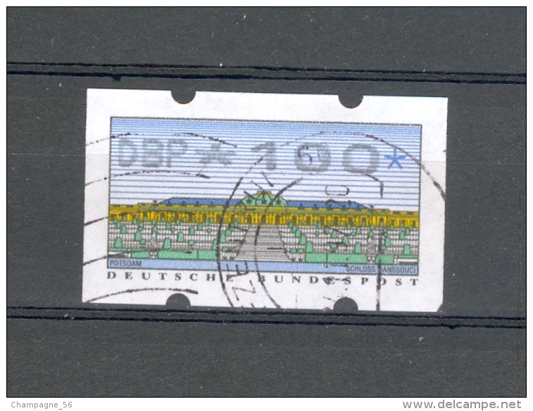 1996  N° 2  DBP * 1 0 0 * DISTRIBUTEURS PHOSPHORESCENT OBLITÉRÉ YVERT TELLIER 2.00 € - Rollenmarken