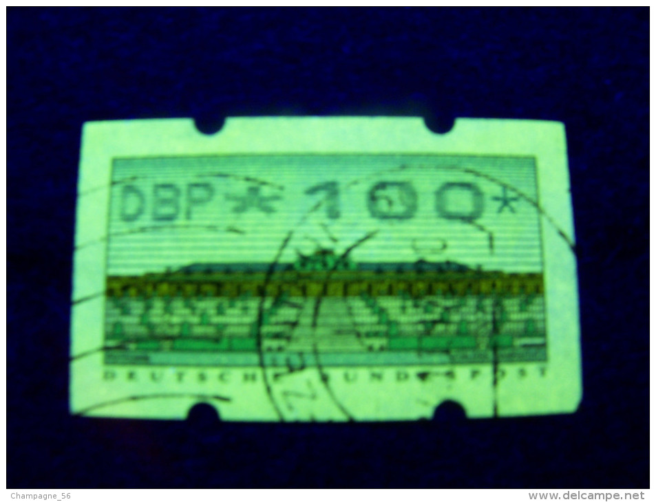 1996  N° 2  DBP * 1 0 0 * DISTRIBUTEURS PHOSPHORESCENT OBLITÉRÉ YVERT TELLIER 2.00 € - Rolstempels