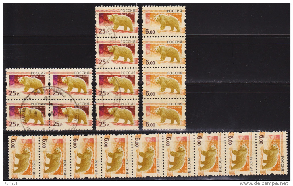 2008: Russland Mi.Nr. 1494 (13x) + 1496 (8x) Gest. (d806) / Russie Mi.No. 1494 (13x) + 1496 (8x)  Obl. - Used Stamps