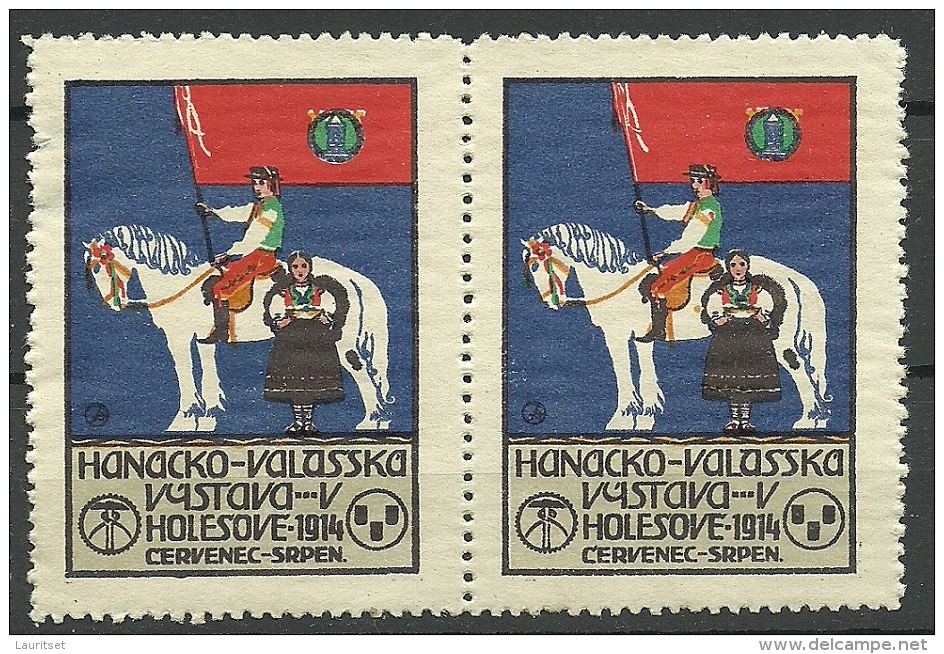 TSCHECHOSLOWAKEI 1914 Cinderella Poster Stamp Vignette Holesove In Pair MNH - ...-1918 Voorfilatelie
