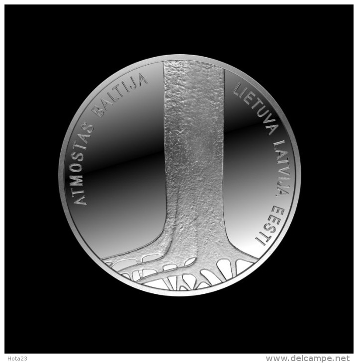 5 EURO Latvia Baltic Way 25year Latvian ,Lithuania Estonia Silver Coin Proof Box - Latvia