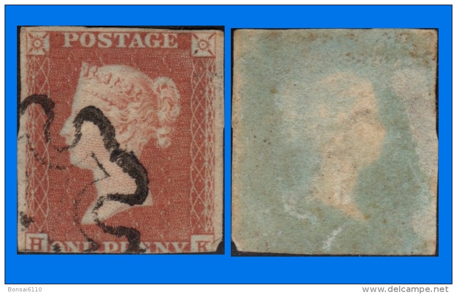 GB 1841-0129, QV 1d Pale Red-Brown Letters H-K SG9, MC Cancel - Used Stamps