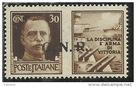 ITALIA REGNO ITALY KINGDOM 1944 PROPAGANDA DI GUERRA RSI GNR BRESCIA CENT. 30 I TIPO MNH - Kriegspropaganda