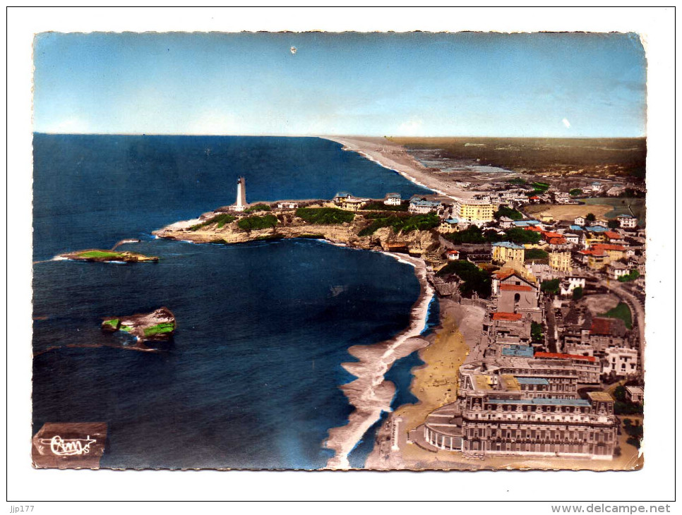 Biarritz Vue Aerienne Ecrite En 1957 Le Palais Le Miramar La Cote Du Phare - Biarritz