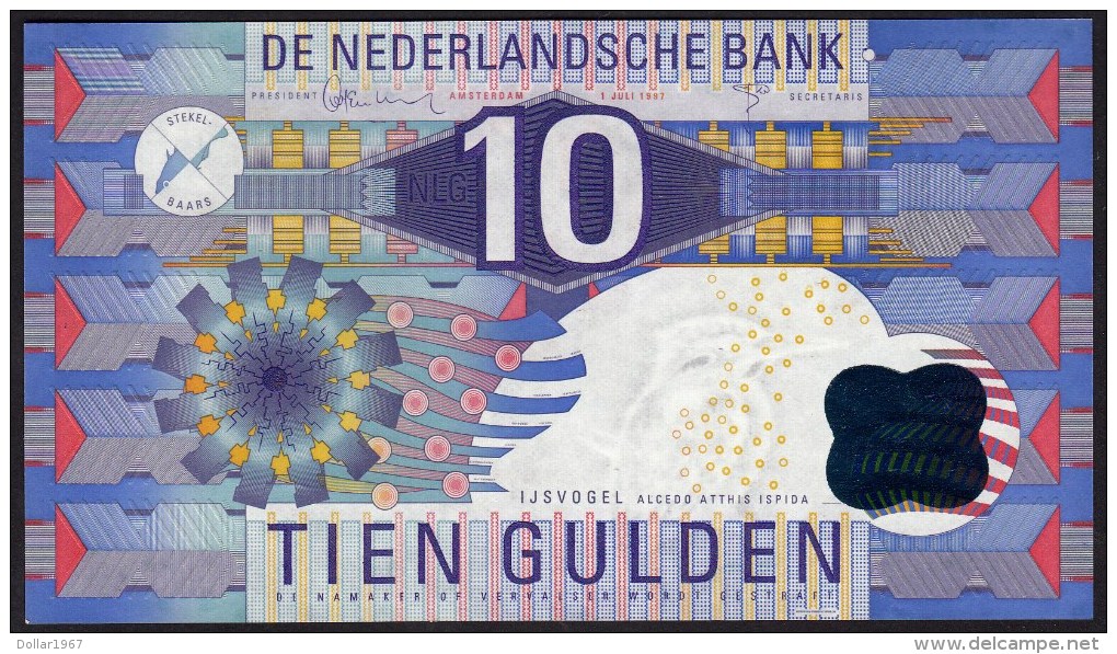 Pays Bas-Netherlands  - 1 X  Nederland 10 Gulden 1-7-1997 'IJsvogel' ,  1031792986 - 10 Florín Holandés (gulden)