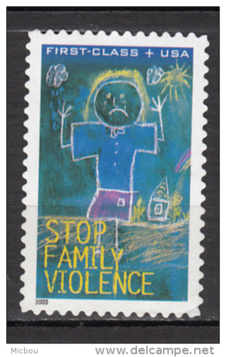 USA, MNG, Stop Family Violence, Dessin D'enfant, Children Drawing, Soleil, Sun, Arc-en-ciel, Rainbow - Other & Unclassified