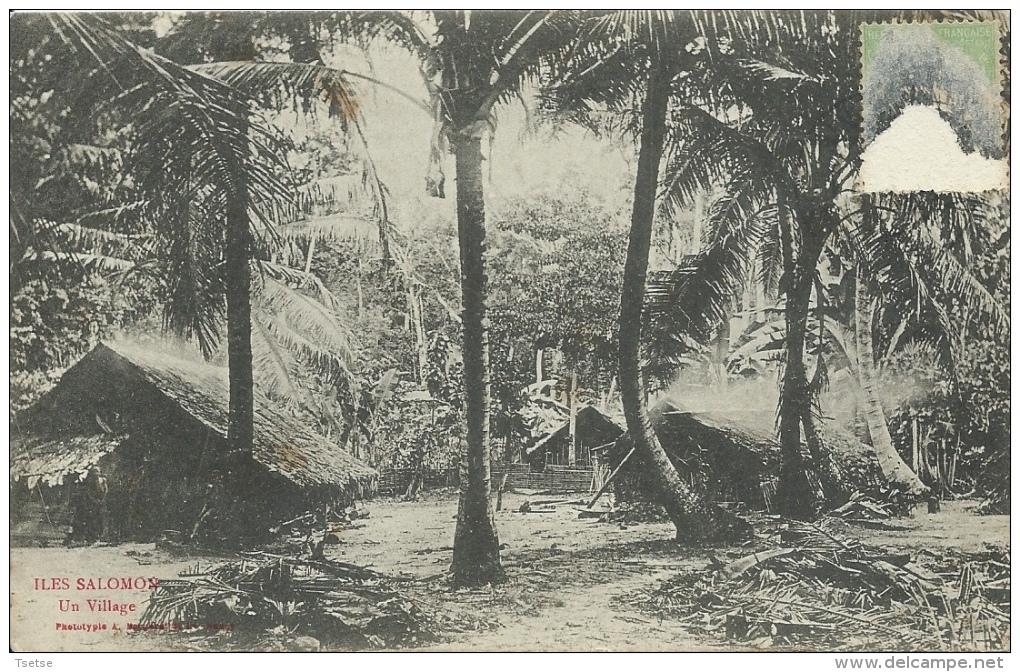 Solomon Islands / Iles Salomon  - Un Village - 1905 ( Voir Verso ) - Solomon Islands