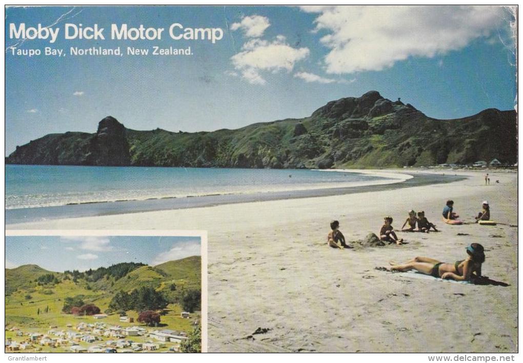 Moby Dick Motor Camp, Taupo Bay, Northland, New Zealand - Logan Print, Posted To England - New Zealand