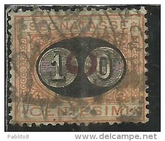 ITALIA REGNO ITALY KINGDOM 1890 1891 SEGNATASSE TAXES DUE TASSE MASCHERINE CENT. 10 SU 2 USATO USED - Strafport