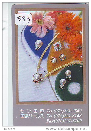 Télécarte Japon (583) JEWELRY- Ring Necklace  Diamond  PEARL -  SCHMUCK  BIJOUX - Bague  Collier  Diamant  PEARL - Moda