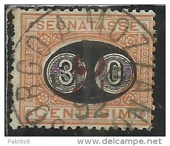 ITALIA REGNO ITALY KINGDOM 1890 1891 SEGNATASSE TAXES DUE TASSE MASCHERINE CENT. 30 SU 2 USATO USED - Portomarken