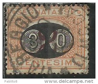 ITALIA REGNO ITALY KINGDOM 1890 1891 SEGNATASSE TAXES DUE TASSE MASCHERINE CENT. 30 SU 2 USATO USED - Strafport