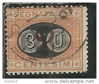 ITALIA REGNO ITALY KINGDOM 1890 1891 SEGNATASSE TAXES DUE TASSE MASCHERINE CENT. 30 SU 2 USATO USED - Strafport