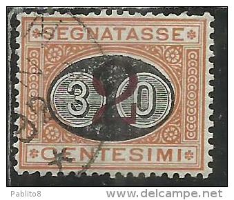 ITALIA REGNO ITALY KINGDOM 1890 1891 SEGNATASSE TAXES DUE TASSE MASCHERINE CENT. 30 SU 2 USATO USED - Portomarken