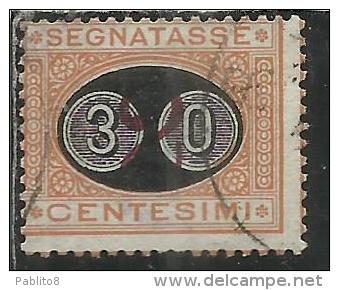 ITALIA REGNO ITALY KINGDOM 1890 1891 SEGNATASSE TAXES DUE TASSE MASCHERINE CENT. 30 SU 2 USATO USED - Portomarken