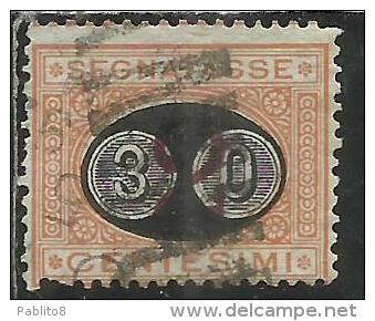 ITALIA REGNO ITALY KINGDOM 1890 1891 SEGNATASSE TAXES DUE TASSE MASCHERINE CENT. 30 SU 2 USATO USED - Strafport