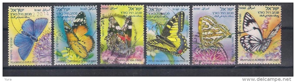 Israel  2013  Butterflies 6 Different (a3p17) - Used Stamps (without Tabs)