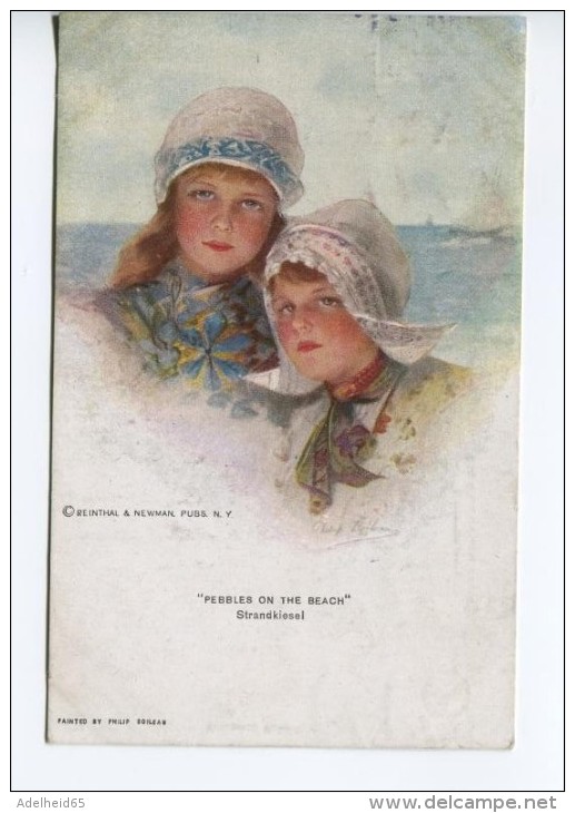 NQ/ Philip Boileau Pebbles On The Beach Fillettes Hollandaises, Dutch Girls, Publ. Reinthal & Newman NY - Boileau, Philip