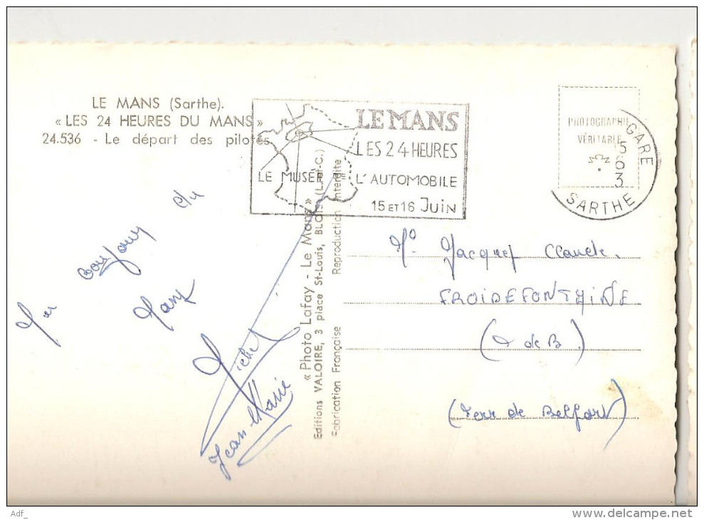 SAV / AIS @ LES 24 HEURES DU MANS LE DEPART DES PILOTES  PUB MOTUL MOBIL FERODO 72 SARTHE - Autres & Non Classés
