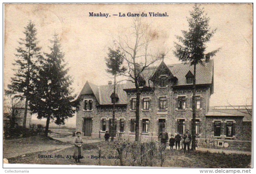 Luxembourg  2 CP Manhay La Gare Du Vicinal   1911       Centre - Other & Unclassified