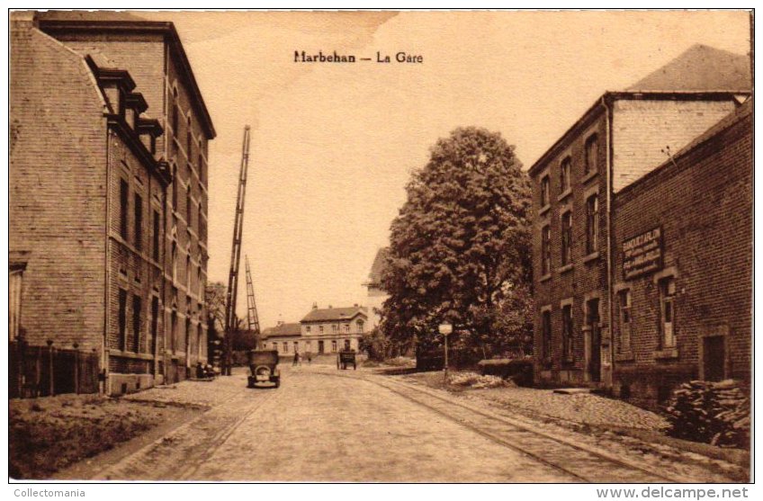 5 Cartes Postales Tres Anciens  Luxembourg Marbehan  Rue De L'église  Hôtel Cornet  Rue De Rulles   La Gare - Cimétière - Habay