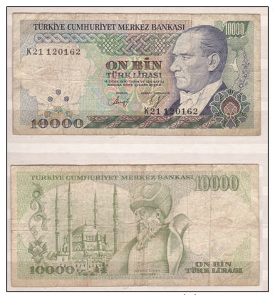 Türkei , 10.000 Lira , 1982 , P-199 , VG - Türkei