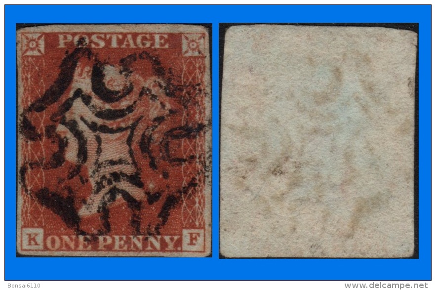 GB 1841-0138, QV 1d Red-Brown Letters K-F SG7 Plate 8 (Spec AS47), MC Cancel - Good Used - Used Stamps