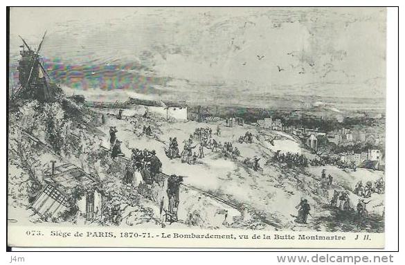 75/ PARIS ..750018 PARIS. Siège De Paris ( Commune 1870-71). Le Bombardement, Vu De La Butte Montmartre - District 18