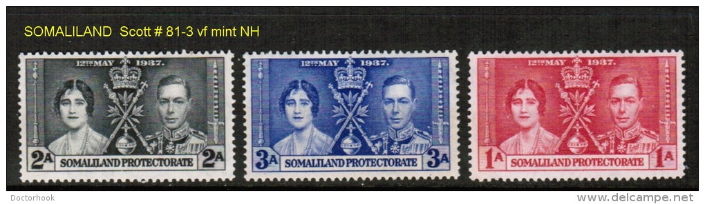 SOMALILAND PROTECTORATE    Scott  # 81-3** VF MINT NH - Somaliland (Protettorato ...-1959)