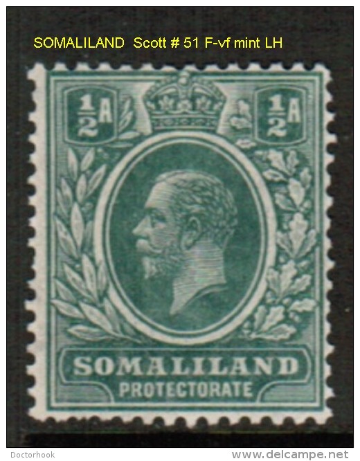 SOMALILAND PROTECTORATE    Scott  # 51* VF MINT LH - Somaliland (Protectorat ...-1959)