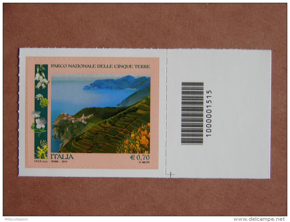 []1307)  Italia 2013  Parco Nazionale Delle Cinque Terre  -  Codice A Barre - Barcodes