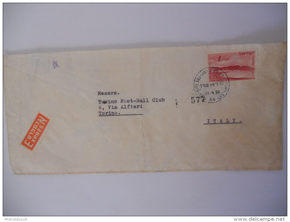 Israel Lettre De Tel Aviv 1954 Pour Torino - Aéreo