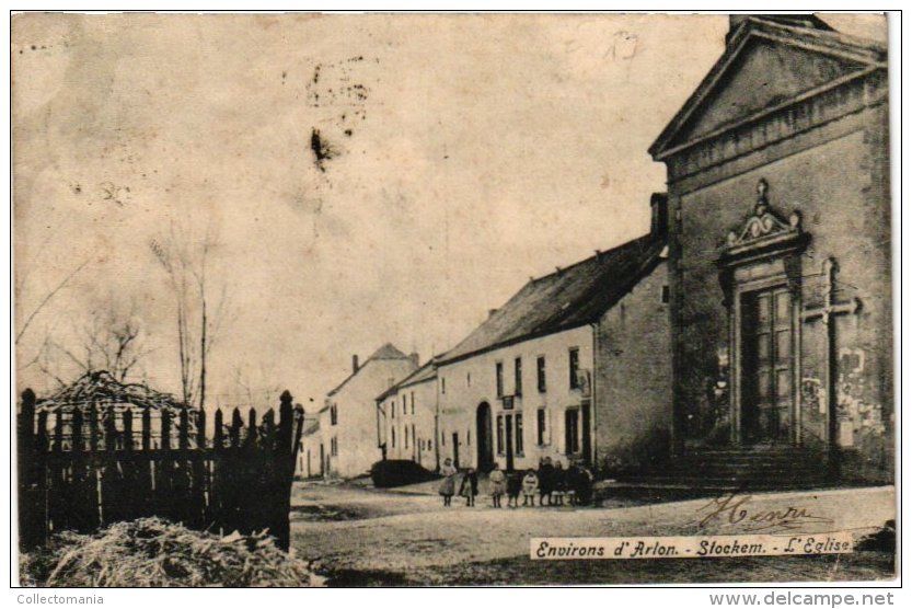 4 Vieux Cartes Postales Luxemburg  Stockem Stackem Wincrange AS Clervaux   Eglise  1906 CARPENTIER Fries EPPICIER - Other & Unclassified