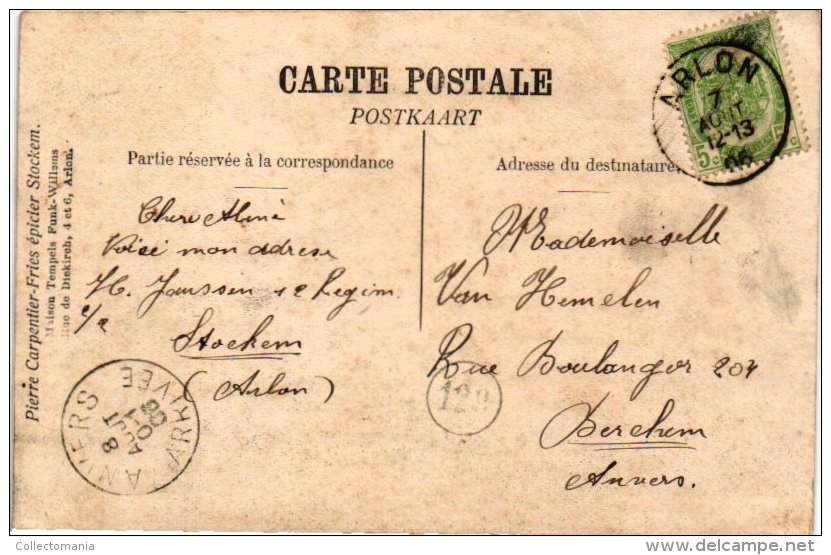 4 vieux cartes postales Luxemburg  Stockem Stackem Wincrange AS Clervaux   Eglise  1906 CARPENTIER Fries EPPICIER