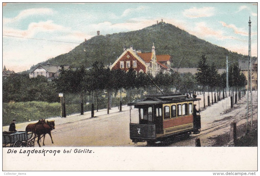 Görlitz, Die Landeskrone Beu Görlitz, Mit Strassenbahn, Avec Tramway, Met Tram, - Goerlitz
