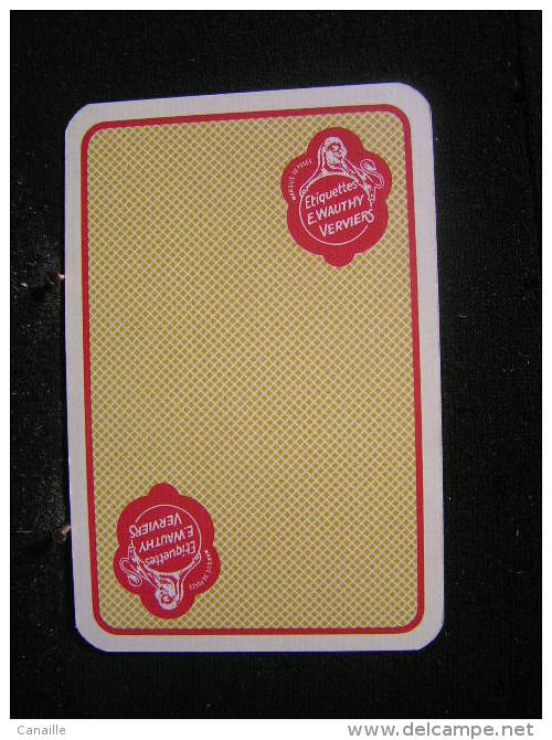 Playcard - 1 Dos De Carte A Jouer,avec Publicitè - Etiquettes E.Wauthy  Verviers - Autres & Non Classés