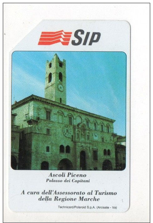 Scheda Telefonica SIP - Serie Turistica - Ascoli Piceno - Palazzo Dei Capitani - Pubbliche Speciali O Commemorative