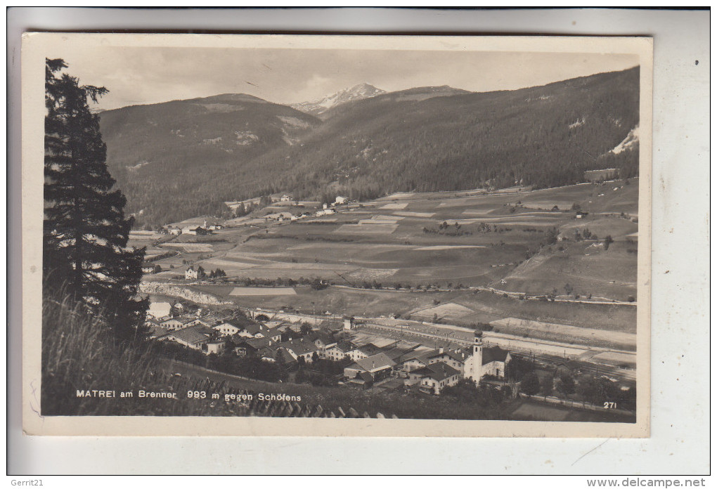 A 6143 MATREI / Brenner, Panorama Gegen Schöfens, 1927 - Matrei Am Brenner