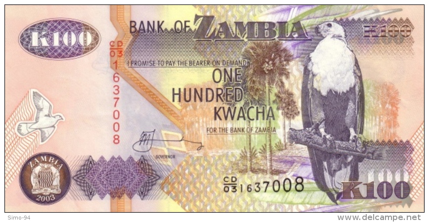 Zambia P.38d 100 Kwacha 2003 Unc - Zambia