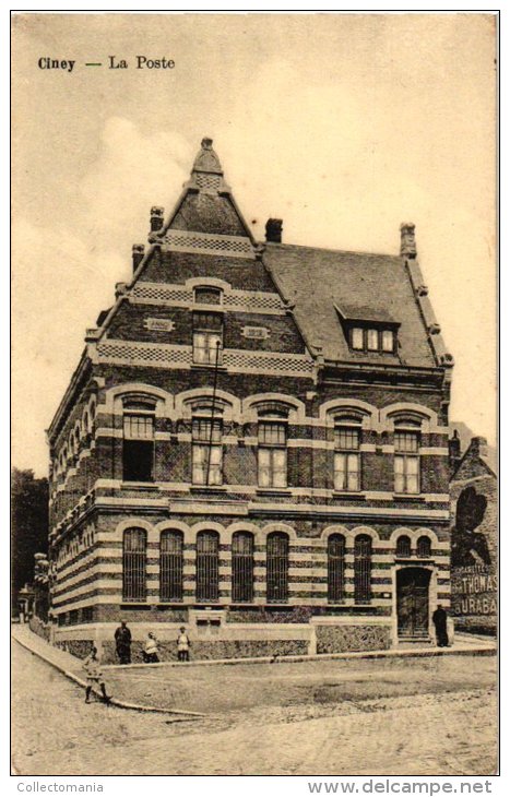 NAMUR  6 CP Ciney  Eglise 1904 Poste Château Leignon Rue Du Commerce  Château Deboux  Château St Quentin - Ciney