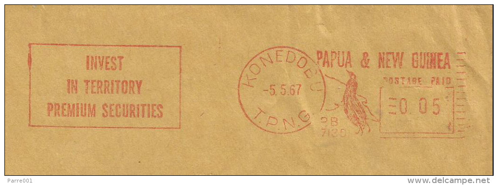 Papua New Guinea 1967 Konedobu Pitney Bowes-GB “5000” Series Meter Franking EMA Cover - Papouasie-Nouvelle-Guinée