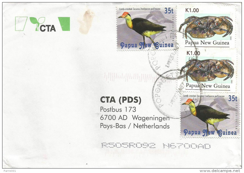 Papua New Guinea 1987 Popondetta Crab Comb-crested Jacana Water Bird Cover - Papoea-Nieuw-Guinea