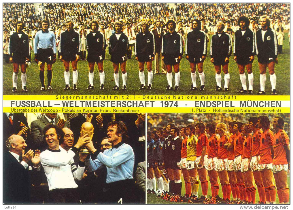 Rare : Carte Postale Grand Format (21 X 15 Cm) Coupe Du Monde De Football 1974 Allemagne - Hollande - Fútbol