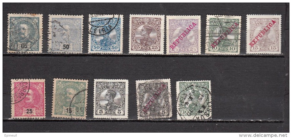 PORTUGAL °  YT N° LOT DE 12 TIMBRES DIFFERENTS - Gebraucht