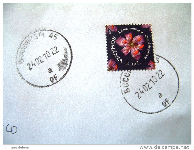 Romania 2010 Cover To Nicaragua - Flower Lilium - Brieven En Documenten