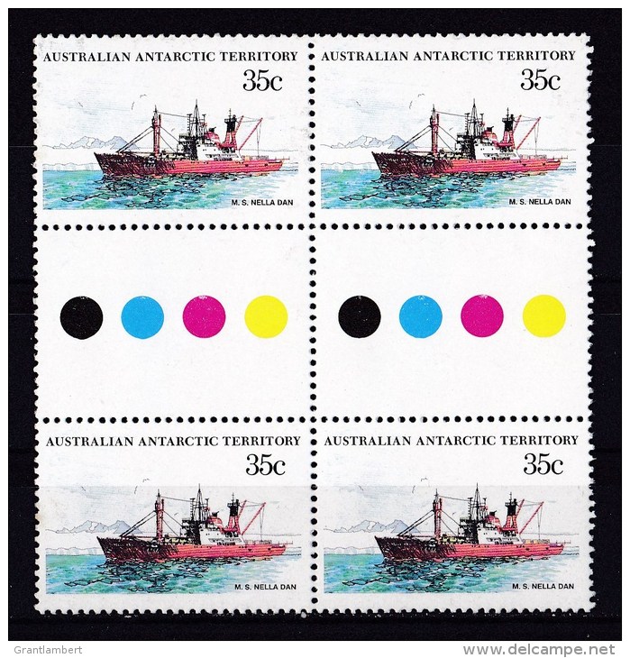 Australian Antarctic 1979 Ships 35c Nella Dan Gutter Block Of 4 MNH - Unused Stamps
