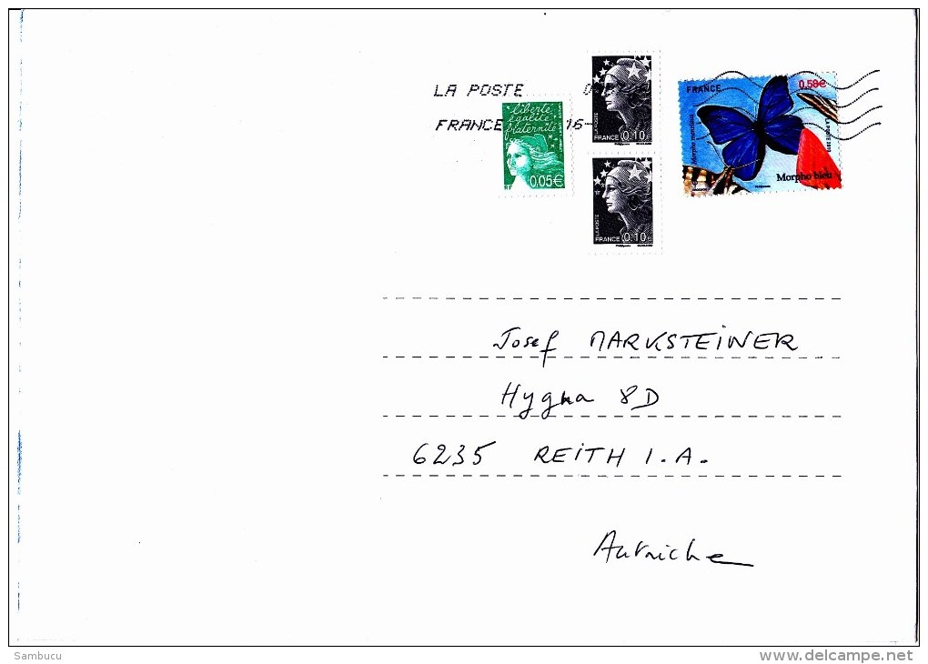 Auslands - Brief Von 44880 Sautron 08870A Mit 83 Cent Mischfrankatur 2014 - Covers & Documents