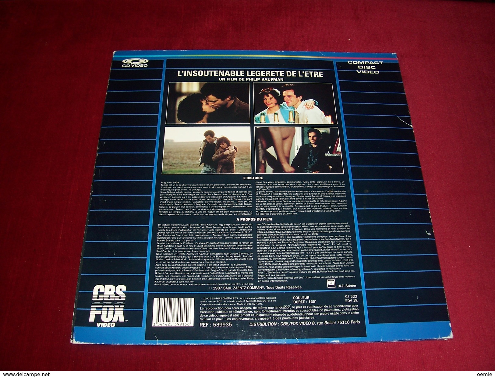 LASERDISC  CDV   °°°  L'insoutenable Legerete De L'etre - Otros