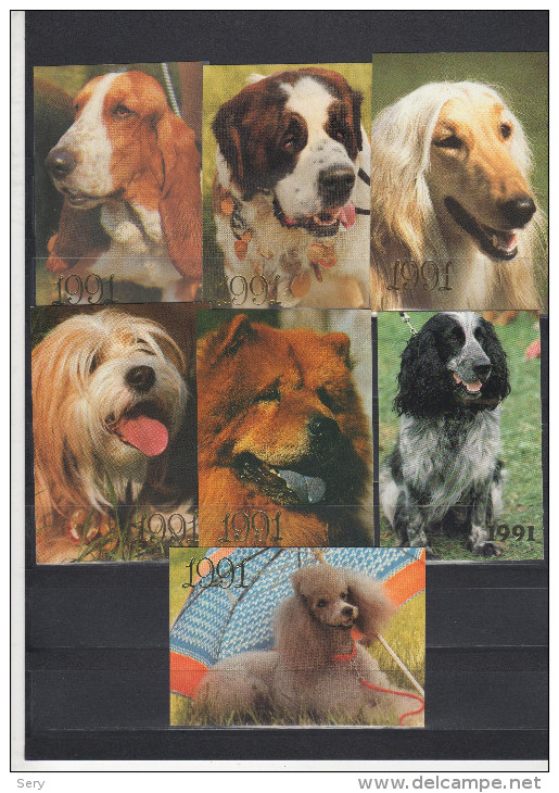 USSR 1991  7 V Dogs Dog Chien Chiens Hund Hunde Cane Cani Hond Honden - Formato Piccolo : 1991-00